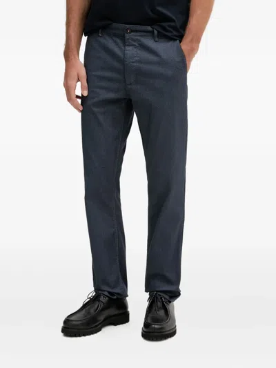 Hugo Boss Strech-cotton Trousers In Blue