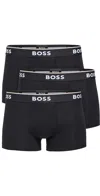 Hugo Boss Boss Underwear 3 Pack Long Boxer Briefs In Black