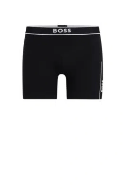 Hugo Boss Contrast Logo-waist Boxer Brief In Black