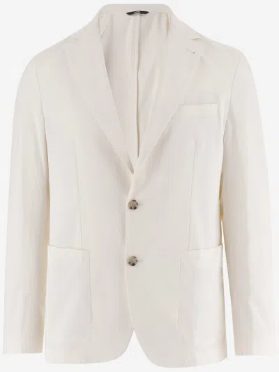 Hugo Boss Stretch Cotton Jacket In White