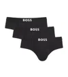 Hugo Boss Stretch-cotton Logo Briefs In Black