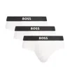 Hugo Boss Stretch-cotton Logo Briefs In White