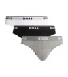 Hugo Boss Three-pack Of Stretch-cotton Briefs With Logo Waistbands