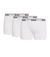 Hugo Boss Three-pack Of Stretch-cotton Trunks With Logo Waistbands In White