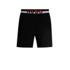 Hugo Boss Stretch-cotton Pajama Bottoms With Color-blocked Waistband In Black