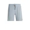 Hugo Boss Stretch-cotton Pajama Shorts With Logo Print In Blue