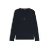 Hugo Boss Stretch-cotton Pajama Top With Tape Trims In Blue