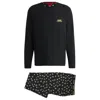 Hugo Boss Stretch-cotton Pajamas With 70s Film Graphics In Black