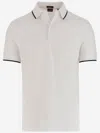 Hugo Boss Stretch Cotton Polo Shirt In White