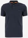 Hugo Boss Stretch Cotton Polo Shirt In Blue