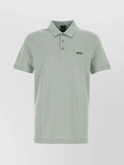 Hugo Boss Stretch Cotton Polo Shirt In Green