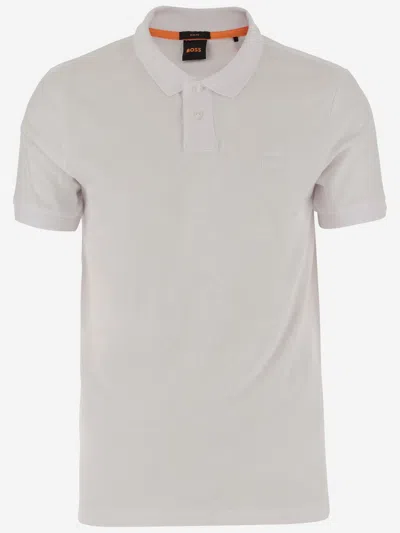 Hugo Boss Stretch Cotton Polo Shirt In White