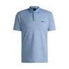 Hugo Boss Stretch-cotton Polo Shirt With Contrast Logo In Blue