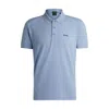 Hugo Boss Stretch-cotton Polo Shirt With Striped Tape Inserts In Blue