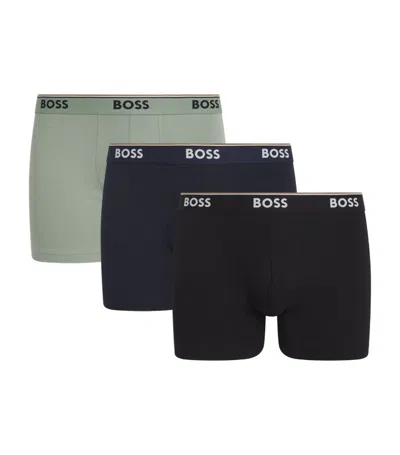 Hugo Boss Boss Stretch-cotton Power Boxer Briefs (pack Of 3) In Multi