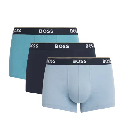 Hugo Boss Stretch-cotton Power Trunks In Multi