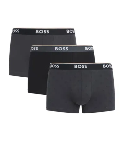 Hugo Boss Stretch-cotton Power Trunks In Multi