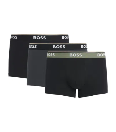 Hugo Boss Stretch-cotton Power Trunks In Multi