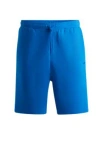 Hugo Boss Stretch-cotton Regular-fit Shorts With Sandwich Logo In Light Blue