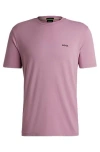 Hugo Boss Stretch-cotton Regular-fit T-shirt With Contrast Logo In Pink