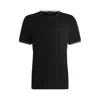 Hugo Boss Stretch-cotton T-shirt With Stripes And Logo In Black