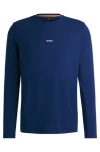 Hugo Boss T Chark Long Sleeve T Shirt Dark Blue In White