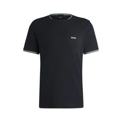 Hugo Boss Boss Stretch Cotton T-shirt In Dark Blue