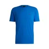 Hugo Boss Stretch-cotton Regular-fit T-shirt With Contrast Logo In Blue