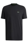 Hugo Boss Stretch-cotton Regular-fit T-shirt With Contrast Logo In Dark Grey