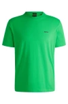Hugo Boss Stretch-cotton Regular-fit T-shirt With Contrast Logo In Light Green
