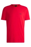 Hugo Boss Stretch-cotton Regular-fit T-shirt With Contrast Logo In Red