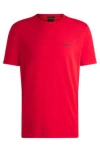 Hugo Boss Stretch-cotton Regular-fit T-shirt With Contrast Logo In Light Red