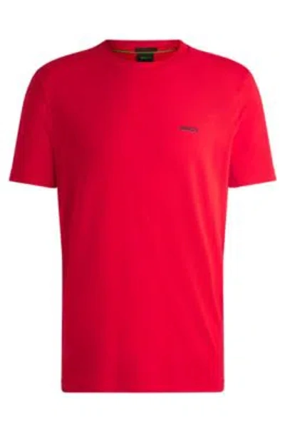 HUGO BOSS STRETCH-COTTON REGULAR-FIT T-SHIRT WITH CONTRAST LOGO