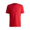 Hugo Boss Stretch-cotton Regular-fit T-shirt With Contrast Logo In Red
