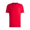 Hugo Boss Stretch-cotton Regular-fit T-shirt With Contrast Logo In Red