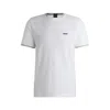 Hugo Boss Stretch-cotton Relaxed-fit T-shirt With Logo Prints In White