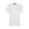 Hugo Boss Stretch-cotton Regular-fit T-shirt With Contrast Logo In White