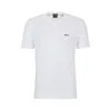 Hugo Boss Stretch-cotton Regular-fit T-shirt With Contrast Logo In White
