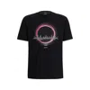 Hugo Boss Stretch-cotton Regular-fit T-shirt With Seasonal Artwork In Black