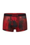 Hugo Boss Stretch-cotton Regular-rise Trunks With Seasonal Print In Light Red