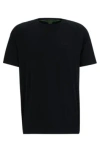 Hugo Boss Stretch-cotton Relaxed-fit T-shirt With Logo Prints In Black