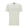 Hugo Boss Stretch-cotton Short-sleeved T-shirt With Logo Artwork In White