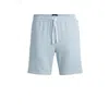 Hugo Boss Stretch-cotton Shorts With Drawstring Waist And Embroidered Logo In Blue