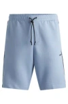 Hugo Boss Stretch-cotton Shorts With Embossed Artwork In Light Blue