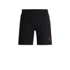 Hugo Boss Stretch-cotton Shorts With Frame Logo In Black