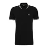 Hugo Boss Stretch-cotton Slim-fit Polo Shirt With Branding In Blue