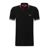 Hugo Boss Men's Stretch-cotton Slim-fit Polo Shirt With Logo Patch In Black