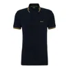 Hugo Boss Paul Mens Short Sleeve Polo Shirt With Contrast Tipping Nos In Blue