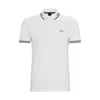 Hugo Boss Stretch-cotton Slim-fit Polo Shirt With Branding In White