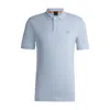 Hugo Boss Stretch-cotton Slim-fit Polo Shirt With Logo Patch In Blue